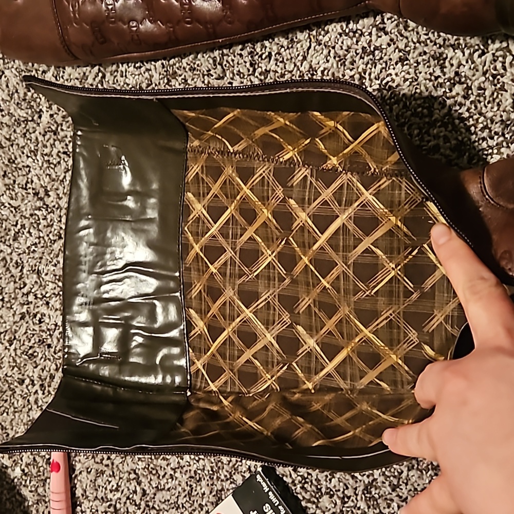 Etenne Aigner Women's brown  leather monogram tell riding boots. Size 8.5 - Picture 5 of 8